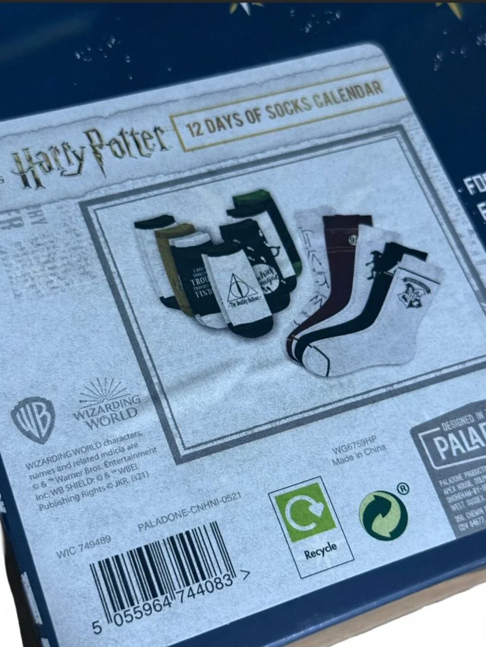 NWT Harry Potter Hogwarts 12 Days Of Socks Advent Calendar Gift Box Sealed